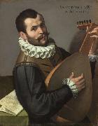 Bartolomeo Passerotti Portrait of a Man Playing a Lute 1576 Bartolomeo Passarotti, Italian oil painting artist